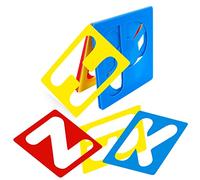 26 3 Inch Reusable Plastic Alphabet Stencils Colorful Letters for Painting on Wood, Wall, Fabric, Rock, Slate - for Kids Ages 3-8