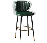26/30" Counter Bar Stools with Synthetic Leather Upholstered and Footrest, ° Swivel Tall Bar Chairs for Kitchen Island, Pub, Bistro (Green-1ps,75cm/30in)