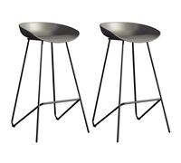 26/30 Inch Counter Height Bar Stools with PP Seat Industrial Bar Chairs Barstools Island Stools for Kitchen Counter/Dining Room/Home (Gray 2ps,75cm/29.6in)