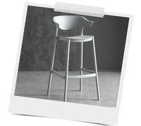 26" & 30" Stackable Bar StoolsPlastiCounter Height Stacking Chairs with Back & FootrestArmless Tall Seating for Kitchen Di or Patio (Gray 65cm/26inch)