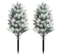 26.5" Artificial Cedar Topiary Ball Trees, 2 Pack UV Resistant Fake Evergreen Trees Shrubs Bushes Artificial Plants with Ground Spike Faux Cypress Plants for Indoor Outdoor Front Porch Garden