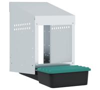 vidaXL Chicken Nesting Box - Wall Mounted Galvanized Steel with Roll-Out Lid for Effortless Egg Collection - Outdoor Poultry Coop Accessory