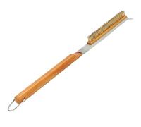 26" (66cm) Pizza Oven Brush with Stainless Steel Scraper, Gentle Copper Bristles & Long Handle, Stone-Safe Pizza Cleaning Tool Compatible with Ooni, Gozney & Solo Stove