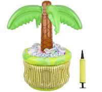 26.8" Inflatable Palm Tree Cooler - Perfect Beach Theme Party Decor & Pool Party Decorations for Luau Hawaiian Birthday Supplies & Summer Outdoor Fun