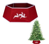 26.8inch Christmas Tree Skirt Foldable Burlap Xmas Tree Stand Base Cover Collar Trunk Basket Ring for Tree Decorations
