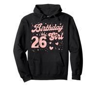26 Birthday Girl Pink Crown Happy 26 Years Old Lady Women Pullover Hoodie