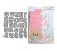 26 Capital Letters Dotted Line Pattern Metal Die Cuts for Card Making