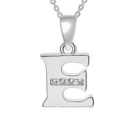 26 Capital Letters English Initials Pendant Necklace CZ Zircon Personality Name Clavicle Chain Fashion Women Girls Accessories Birthday Gift, one size, Zircon