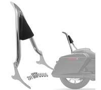 26" Chrome Sissy Bar Passenger Backrest Rear Pad Compatible for Harley Davidson Touring 97-08 Road King Electra Glide Street Glide FLHR FLHX FLHT FLTR (Don't Required Docking Hardware)