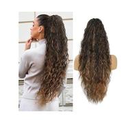 26" Claw Clip Ponytail Hairpieces for Women Synthetic Long Wavy Curly Pony Tails Hair Extensions(Blonde)