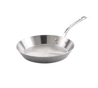 26 cm Classic Copper Core Frypan, Silver | Oven-safe body with an ergonomic stainless steel handle for comfort; deep construction with an angled lip aids tossing.