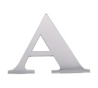26 English Alphabet Letters Acrylic Mirror Wall Stickers Silver DIY Wall Mural Decoration for Home, Office, Bedroom and Parties (A)