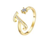 26 English Alphabet Ring For Women Versatile Open Ended Adjustable Ring Valentine's Day Valentine's Day Couple Giving Each Other Adjustable Silver Rings For Women