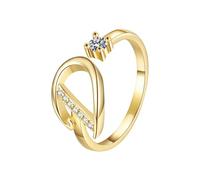 26 English Alphabet Ring For Women Versatile Open Ended Adjustable Ring Valentine's Day Valentine's Day Couple Giving Each Other Adjustable Silver Rings For Women