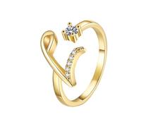 26 English Alphabet Ring For Women Versatile Open Ended Adjustable Ring Valentine's Day Valentine's Day Couple Giving Each Other Adjustable Silver Rings For Women