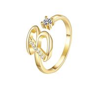 26 English Alphabet Ring For Women Versatile Open Ended Adjustable Ring Valentine's Day Valentine's Day Couple Giving Each Other Adjustable Silver Rings For Women