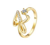 26 English Alphabet Ring For Women Versatile Open Ended Adjustable Ring Valentine's Day Valentine's Day Couple Giving Each Other Adjustable Silver Rings For Women