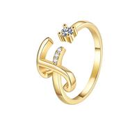 26 English Alphabet Ring For Women Versatile Open Ended Adjustable Ring Valentine's Day Valentine's Day Couple Giving Each Other Adjustable Silver Rings For Women