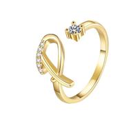 26 English Alphabet Ring For Women Versatile Open Ended Adjustable Ring Valentine's Day Valentine's Day Couple Giving Each Other Adjustable Silver Rings For Women