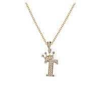 26 English Letters Full Pendant Necklace For Women Rhinestone Necklaces A Z Alphabet Initial