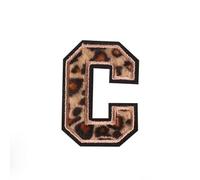 26 English Letters Leopard Print Fabric Badge DIY Embroidery Patch for Clothes Decoration Iron on Patches for Clothing-C