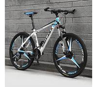 26 '' Folding Mountain Bikes, 21/24/27/30 Speed MTB Bikes, Full Suspension 26 Inch 3 Spoke Wheels, Non-Slip Bicycle for Men/Women,B,21 Speed
