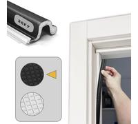 26 FT Door Frame Extra Thick Kerf Non-Adhesive Weather Stripping Seal Strip PU Foam, PE Cover, Groove Slot Installation for Large Gap, Sound, Dust, Water Insulation (26ft, Black, Extra Thick Flanged)