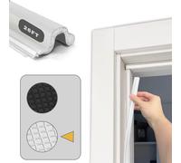 26 FT Door Frame Extra Thick Kerf Non-Adhesive Weather Stripping Seal Strip PU Foam, PE Cover, Groove Slot Installation for Large Gap, Sound, Dust, Water Insulation (26ft, White, Extra Thick Flanged)