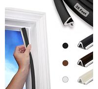 26 FT Door Frame Kerf Non-Adhesive Weather Stripping Seal Strip PU Foam, PE Cover, Groove Slot Installation for Large Gap, Sound Heat Insulation, Dust Water Prevention (26ft, Black, Flanged)