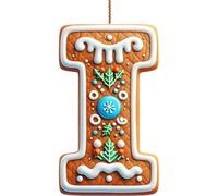 26 Gingerbread Alphabet Letter Ornaments, 2d Flat A To Z Letters - Xmas Tree Hanging Ornaments for Diy Crafts, Christmas Tree Candy Cane Initial Letter Pendant, Mini Monogram Hanging Decorations
