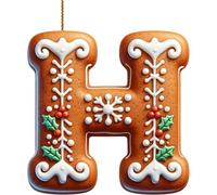 26 Gingerbread Alphabet Letter Ornaments, 2d Flat A To Z Letters - Xmas Tree Hanging Ornaments for Diy Crafts, Christmas Tree Candy Cane Initial Letter Pendant, Mini Monogram Hanging Decorations