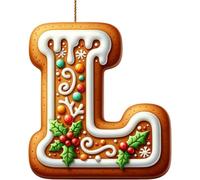 26 Gingerbread Alphabet Letter Ornaments, 2d Flat A To Z Letters - Xmas Tree Hanging Ornaments for Diy Crafts, Christmas Tree Candy Cane Initial Letter Pendant, Mini Monogram Hanging Decorations