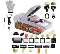 26 in 1 Multi-Functional one-piece Vegetable Cutter Chopper & Mandoline Slice Cutter Dicer Grater for Food Veg Onion Cucumber Tomato Salad Potato Cheese White