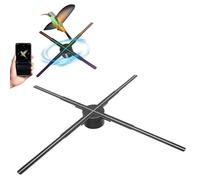 26 inch 3D Hologram Fan Display, 2000 * 1536 Resolution WiFi 3D Hologram Projector Advertising Display with 768 LED Light Beads, for Business Store (UK Plug)