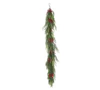 26 Inch Artificial Christmas Wreath,Artificial Norfolk Pine Christmas Wreath with Eucalyptus, and Red Berries,Outdoor Indoor All-Season Decor for Window, Wall, Mantle, Farmhouse