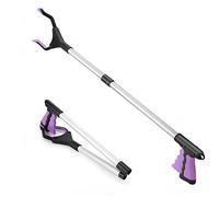 26 inch Litter Picker Grabber Stick, Foldable Small Grabber Reacher Tool for Kids, Trash Picker Grabber Reacher Tool Heavy Duty Short Reacher Grabber Pickup Tool for Elderly (26" Purple)