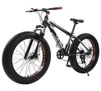 26 Inch Mountain Bike MTB Fatbike Adults, Fat Tire Trail, 7 Speed, Double Full Suspension, Disc Brake(C)