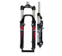 26 Inch Mountain Bikes Suspension Fork, 1~1/8 Straight Tube Mountain Bicycles Front Forks 100Mm Travel Mechanical Fork Manual Lockout QR 9Mm Disc V Brake,Gray A,26"(Red a)