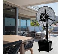 26 Inch Pedestal Standing Fan With Misters Greenhouse Cooling Fans Industrial Floor Misting Fans For Outside Patio Fan (380W/30in)