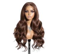 26 Inch Synthetic Lace Front Wigs for Women,Pre Plucked Body Wave Glueless Curly Wavy Wig,Natural Hairline Hair Fluffy and Natural(30)