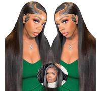 26 Inch Wear and Go Glueless Wigs Human Hair Pre Plucked Pre Cut 13X4 Straight Lace Front Wigs Human Hair Wigs for Women No Glue 180% Density Natural Black