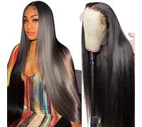 26 Inches 13 x 6 Lace Front Wig Human Hair Wig Women's Natural Brazilian Straight Glueless Wig Human Hair Brazilian Wig Human Hair Lace Frontal Wigs Pre-Stretching Baby Hair 65 cm