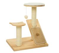 26 Inches Morden Wood Cat Tree, Multi Level Pussy Tree, Cats Activity Center with Funny Toys, Pet Furnitures Play House for 1 3 Indoor Kitty