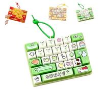 26-Key Keyboard Fidget Toy Keychain with Cute Cartoon Keycaps (Green)