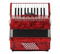 26 Keys 48 Bass Accordion Piano, Musical Instrument For Home Classroom, Fascinating & Softer, With Strap And Accordion Backpack (Color : Red)