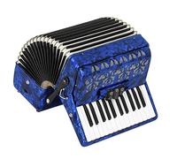 26 Keys 48 Bass Accordion Piano, Musical Instrument For Home Classroom, Fascinating & Softer, With Strap And Accordion Backpack (Color : Blue)