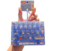 26 Keys Keyboard Fidget Toy, Silent Tactile Clicker Fidget, Mini Fidget Keyboard Keychain, Portable Stress Relief Desk Toy for Adults, Students, Office，B