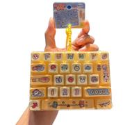 26 Keys Keyboard Fidget Toy, Silent Tactile Clicker Fidget, Mini Fidget Keyboard Keychain, Portable Stress Relief Desk Toy for Adults, Students, Office，G