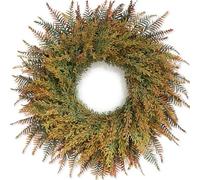 26'' Large Fall Wreath for Front Door, Porch, Window- Artificial Fern Leaves and Faux Wheat Grass Outdoor Autumn Wreath for Home, Farmhouse Wall Thanksgiving Day Harvest Festival Decor