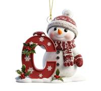 26 Letter Christmas Ornaments, Personalized Acrylic Letter Snowman Christmas Ornaments, Hanging Letters Ornaments for Christmas Tree Decorations (#C)